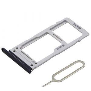 MMOBIEL Tiroir Carte Dual Sim de Rechange Compatible avec Samsung Galaxy S10e 2019 INCL. l'épingle SIM - Support Carte SIM - Noir (Menko Telekom, neuf)