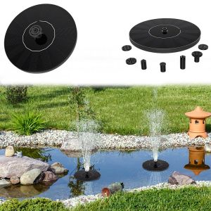 VA-Cerulean Fontaine solaire de bassin - 1,4 W - Pompe solaire - Pompe &agrave; eau ext&eacute;rieure - Fontaine de jardin - Pompe avec 4 styles de fontaine pour &eacute;tang, jardin, &eacute;tang &agrave; poissons, jeux d'eau, (DINOO, neuf)