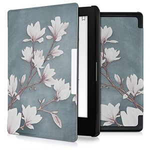kwmobile Étui Compatible avec Kobo Aura Edition 1 Coque - Étui à Rabat magnétique Tablette eReader Similicuir - Taupe-Blanc-Bleu-Gris (SX-Commerce, neuf)