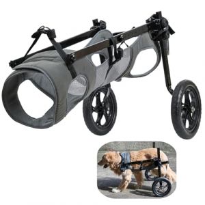 UIQELYS Fauteuil roulant pour pattes arrière pour petit chien, chat, animaux de compagnie, fauteuil roulant léger avec handicapés/vieilles pattes arrière, fauteuil roulant réglable pour chiens (gris (Uni Home, neuf)