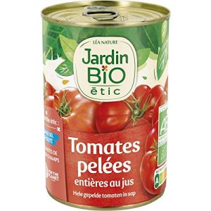 JARDIN BIO &Eacute;TIC TOMATES ENTI&Egrave;RES PEL&Eacute;ES AU JUS BIO 400G - JARDIN BIO ETIC - LOT DE 4 - Offre Special (Les Trois Mousquetaires, neuf)