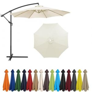 BLGVGKLPNT Toile de Rechange pour Parasol 4,0-2,0 M&egrave;tres 6/8 Baleines, Ext&eacute;rieur Auvent de Remplacement,Toile Parasol, Auvent de Remplacement Parasol d&eacute;port&eacute; (8ribs:2.7m/8.8ft,Beige A) (BLGVGKLPNT已注册品牌, neuf)