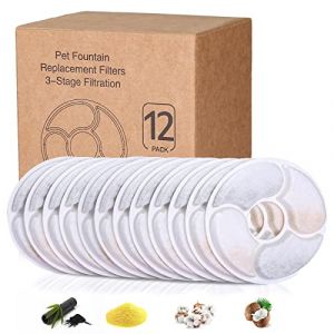 UNIDEAL Lot de 12 Filtre Fontaine Eau Chat, Filtre Fontaine Chat, Filtre Fontaine Eau Chat Fleur, Filtres Fontaine Eau Chat avec Charbon Actif, pour 1,6-2,5L Fontaine a Eau Chat Filtre.(12.5CM) (AZURE FOREST S.R.L., neuf)