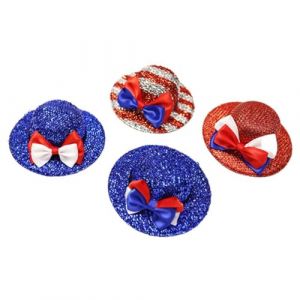 VICASKY 2 pièces 4 juillet rouge blanc bleu épingle à cheveux pour femmes filles - drapeau américain forme chapeau pinces à cheveux barrettes jour de l'indépendance accessoires de cheveux patriotiques (Belicious Helper, neuf)