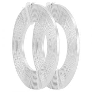 BENECREAT 10m (33FT) Fil Plat en Aluminium Argent&eacute; de 3mm de Large Fil Artistique Artistique Anodis&eacute; pour la Fabrication de Perles de Confection de Bijoux, 5m / Rouleau (BENECREAT FR BOUTIQUE, neuf)