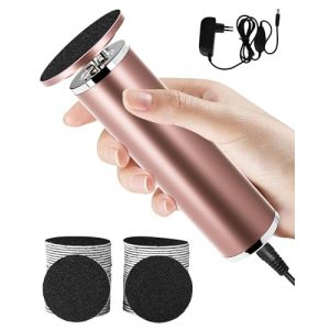 Râpe à Pieds Pédicure électrique rapeuse pieds - Vitesse Réglable - electrique ponceuse pied avec 60 Tampons de Remplacement - lime pieds pédicure anti callosités,kit pedicure pour pied(Oro Rose) (EUWOGAS, neuf)