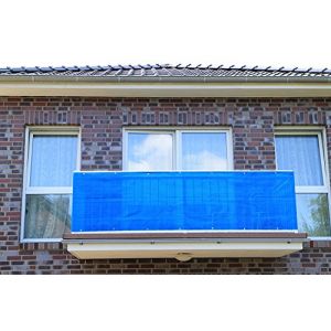 Smart Deko Brise-vue en polyéthylène pour balcon - Protection contre les UV et le vent - Pour balcon, jardin, camping et loisirs - 90 x 200 cm - Bleu (Weserufer, neuf)
