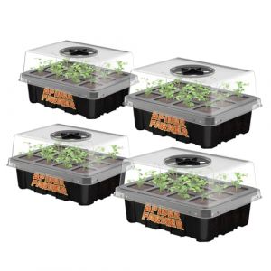 Spider Farmer Serre D'Int&eacute;Rieur Bo&icirc;te de Culture 4 Pi&egrave;ces 12 Cellules Mini-Serre Kit de Culture avec Couvercle et A&eacute;ration Plateaux de D&eacute;marrage de Semis Serre Plateau de Culture pour Plante de Semis (SPIDER FARMER-FR, neuf)