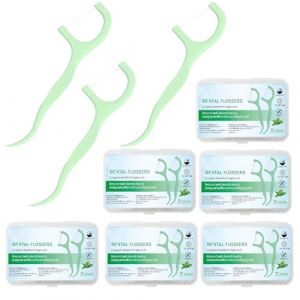 Fil Dentaire,300 Pcs Dental Floss Fil Dentaires &agrave; la Menthe Porte Dental Floss avec Manche Cure Dents Plastique 6 Bo&icirc;te Pour Les Soins Bucco-Dentaires,Le Nettoyage Des Dents (Jiin, neuf)