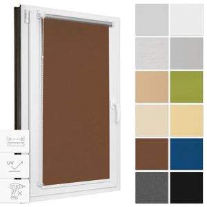 Estika Store d'obscurcissement sans percer, Largeur Tous Les 1 cm - 52 cm x 120 cm - Brun - Stores Thermiques, Protection Solaire pour fen&ecirc;tres &agrave; l'int&eacute;rieur (Estika, neuf)