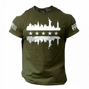 Tee Shirt Homme Drapeau Americain Manches Courtes Et Col Rond T Shirt Musculation Printemps Et été Casual Shirt Tops Elégant et Chic Imprimé Rétro Tshirt Homme Marque Soldes (sutelang lurryly (7-15 jours de livraison), neuf)