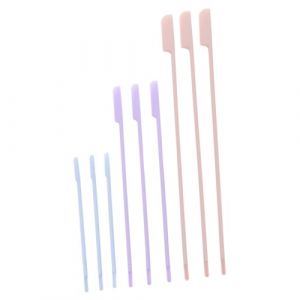 VICASKY 9pi&egrave;ces Spatule de Beaut&eacute; Silicone Spatule &agrave; Cr&egrave;me et Maquillage avec Manche Allong&eacute; et T&ecirc;te Incurv&eacute;e pour Contenants Vari&eacute;s Couleur Al&eacute;atoire (Micanties, neuf)