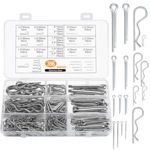 356 Pièces R Goupilles Fendues et Goupille Fendue, Assortiment de Goupilles, Goupille de Verrouillage Ressorts de Montage, Goupilles Clips Fendues de Sécurité pour Voitures Mécaniciens Garages (XieXieLiMaoYi, neuf)
