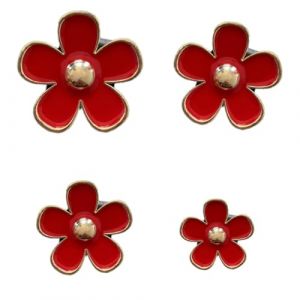 WeddHuis 4-Pcs Clips de Ventilation Daisy, Joli Clip de Sortie de Climatisation de Voiture en Forme de Fleur, Désodorisant pour Voiture, Accessoire de Décoration Intérieure pour Femmes (rouge) (UAB LIDMIBI LT, neuf)