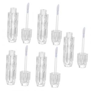 HAMPPLIES Tube De Brillant &agrave; L&egrave;vres Transparent Vide Lot De 5, Taille Compacte, Plastique L&eacute;ger, Anti-fuite, Pour Voyage Et Trousse De Maquillage (Chfaan, neuf)