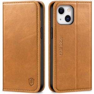 Shieldon Coque pour iPhone 13 Mini 5G, Etui en Cuir V&eacute;ritable [RFID Blocage] Housse Portefeuille Support Anti-Choc Coque TPU Fermeture Aimant&eacute;e Compatible avec iPhone 13 Mini (5,4 Pouces 2021) - Brun (TG-Global FR, neuf)