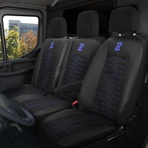 LUCARO Housse Siege Voiture Mercedes Sprinter 3 à partir de 2018 - Ensembles de Housses de Siège 2+1 - Housse de Siege Voiture Noir Bleu - Couvre Siege Auto (SABA SP. Z O.O., neuf)