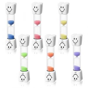 Ensemble color&eacute; de sabliers pour enfants (6 pi&egrave;ces), sabliers pour enfants en forme de dent, minuteurs color&eacute;s adapt&eacute;s pour chronom&eacute;trer les activit&eacute;s quotidiennes et les jeux des enfants. (DINODANUBE TRADING, neuf)