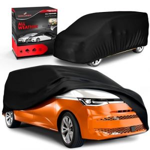 WALSER Bâche Voiture/Housse de Protection Auto Extérieure All Weather Basic - 100% Imperméable et Résistante aux Intempéries, Protection UV, Neige et Poussière, Taille 13, Noir (WALSER - Le meilleur pour votre voiture, neuf)