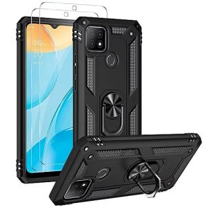 FMPCUON Coque pour Samsung Galaxy J7 Pro/J730/J7 2017 avec 2 Verre Tremp&eacute;, Anneau Support Militaire Anti-Chute Renforc&eacute;e Bumper Antichoc TPU Souple et PC Rigide Protection Etui Noir (FMPCUON-EUR, neuf)