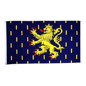 Digni Drapeau de Balcon (avec 4 Oeillets) France Franche-Comt&eacute; - 90 x 150 cm Sticker Gratuit (Maison-Des-Drapeaux, neuf)