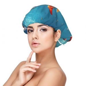 Bonnet de nuit pour femme avec imprimé poisson volant dans l'océan pour protéger les cheveux, bonnet de nuit confortable pour cheveux bouclés et longs Noir, noir, taille unique (guopei826, neuf)