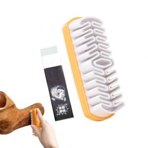 Kit de Brosses &agrave; Chaussures pour Daim, 2 PCS Suede Shoe Brush Kit, Brosse &agrave; Daim en Cr&ecirc;pe avec Gomme de Nettoyage, Multifunction Nubuck Suede Suede Cleaning pour Le Nubuck et Le Daim (Behaodian Store, neuf)