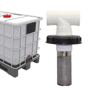 Duroecsain Filtre de filtre d'entr&eacute;e de tuyau, filtre &agrave; eau de tonneau de pluie | Raccord de bouchon de tuyau de canne &agrave; pluie | Filtre en acier inoxydable avec couvercle (zhrnfm, neuf)