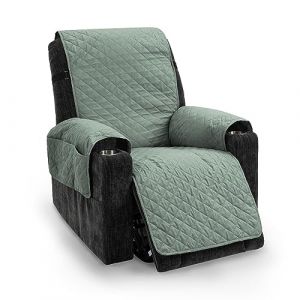 TIANSHU Housse Fauteuil Relax Imperméable, Housse pour Canapé Relax Housse Matelasse Réversible Chat Chiens Fauteuil Protection Lavable Résistant à l'usure Antidérapant(1 Place, Vert Clair) (TIANSHU FR (Trademark registration No 018062900), neuf)