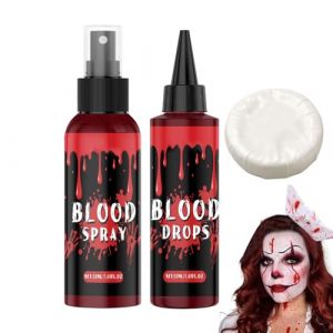 Spray De Sang Artificiel,Effet Plaie Saignante R&eacute;aliste - Gouttes Pulv&eacute;risables Accessoires D&eacute;guisement Pour Costume Cosplay Zombie Et Vampire (yingxiangfu, neuf)