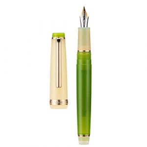 Jinhao 82 Stylo Plume Pointe Extra Fine Dor&eacute; Corps Transparent Jaune et Vert Avec Convertisseur (Eorfa Direct, neuf)