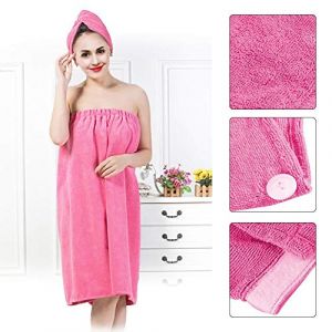 Generic Serviette de Bain Douce pour le Corps avec Bonnet de S&eacute;chage des Cheveux, Cheveux &agrave; S&eacute;chage Rapide, R&eacute;glable, pour Douche, Spa, Sauna, Polyester, Blanc, Rose, Rouge, Violet Clair, Bleu, caf&eacute; (Shanbora, neuf)