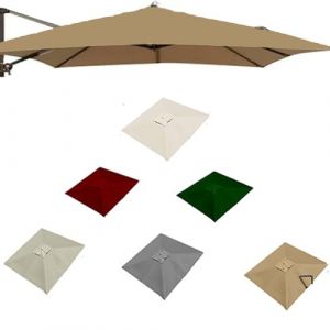 ZYXQQJ 4x3M Rectangulaire Auvent De Rechange pour Parasol D&eacute;port&eacute; 8 Baleines Toile De Rechange pour Parasol De Terrasse, Vert/Kaki/Bordeaux/Beige(Khaki,3x3m/9.8x9.8ft) (Wang Nuan's Direct Store, neuf)