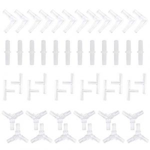 LYTIVAGEN 48 Pcs Connecteurs du Tuyau d'air, Ventouses d'aquarium Transparent, Ventouses pour Aquarium en Plastique T L Y pour Pompes &agrave; air d&rsquo;Aquarium de 6 mm (LYTIVAGOU, neuf)