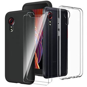 LYZXMY Coque pour Samsung Galaxy Xcover 5 Transparent Housse + Noir &Eacute;tui+ [2 Pi&egrave;ces] Verre tremp&eacute; &eacute;cran Film Protecteur - Souple Silicone TPU Case Cover pour Samsung Galaxy Xcover 5 (5.3") (LIJIASHUMA, neuf)