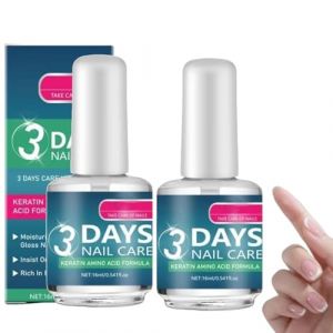 Soin Des Ongles 3 Jours &agrave; K&eacute;ratine Aux Acides Amin&eacute;s, 16 ml Vernis Durcisseur Ongle Extra Fort, 3 Days Nail Care Vernis Transparent Ongle, Nail Care Oil with Keratin Amino Acid Formula (A2) (BaiYuZ, neuf)