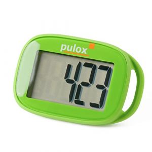 Pulox Podomètre PS-100 - Pédomètre Simple et précis avec Capteur 3D sans Application en Vert (Novidion, neuf)