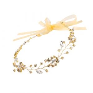 Healvian Bandeau De Mariage Doré Coiffe De Mariée Diadème Coiffe Dorée Décoration De Cheveux De Mariage Coiffe De Mariage Coiffe Pour Mariée Bandeau De Cheveux De Mariage Coiffe (Le Sengyu, neuf)