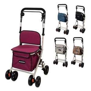 Mobiclinic&reg;, D&eacute;ambulateur Pliant, Chariot de Courses avec Si&egrave;ge, 21L, Coliseo, Marque europ&eacute;nne, Levier Unique, Acier, Rembourr&eacute;, Syst&egrave;me Freinage, Sac &agrave; Provisions (Queralt&oacute;, neuf)
