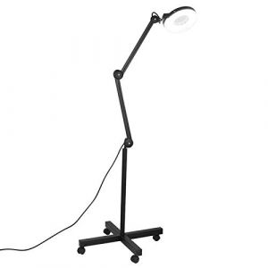Lampe Loupe sur Pied, 5 X Lampe Loupe Esthétique LED 2 en 1Lampe de Travail loupe 5 dioptries lampadaire LED 220-240V Noir pour Travail de Près Couture Artisanat Loisirs (Liusing, neuf)