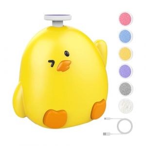 Broyeur &eacute;lectrique en forme de poulet, lime &agrave; ongles de 7 x 7 cm, 6 t&ecirc;tes de meulage de rechange, design ergonomique, outil de soins pour et adultes (Seyeko, neuf)