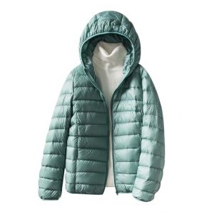 Doudoune Legere Femme Hiver Veste Doudoune &Agrave; Capuche Ultra L&eacute;g&egrave;re Femme Veste Matelass&eacute;e Puffer Jacket Femme Grande Taille Blouson Matelass&eacute; Doudoune Duvet Fine Chaude Oversize Femme Legere Vert 4XL (Pengniao, neuf)