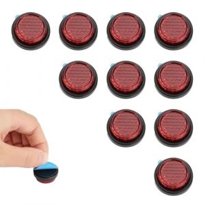 YAYNO 10 pièces Réflecteur de Vélo Avant et Arrière Catadioptre Moto Autocollante Rouge Réflecteur Autocollant Arrière Autocollant Réflecteur Oeil de Chat pour Scooter Vélo Moto (peimichen, neuf)