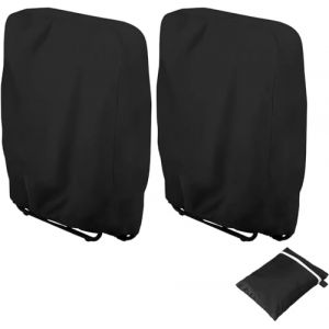 FOKH Housse de Chaise Longue Pliante, 2 Pièces Housse de Protection pour Chaise Longue Pliante, Housse Transat Jardin Imperméable, Housse Relax Jardin pour Fauteuil Relax, W71×H110cm (Noir)… (gaohubei, neuf)