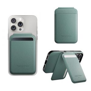 Native Union Portefeuille Stand Active | Magn&eacute;tique &ndash; Porte-Carte MagSafe avec Support pour iPhone Air, 17, 16, 15, 14 - Stocke 4 Cartes &ndash; Mat&eacute;riaux Durables & Recycl&eacute;s (Vert Ardoise) (Native Union, neuf)