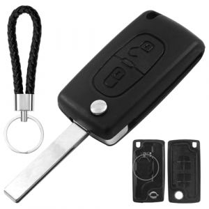 Oque Clé CE0536 Compatible pour Peugeot Partner 107 207 307 407 208 308, Citroen C2 C3 C4 C5 Berlingo Picasso, Boitier Clé Peugeot Partner, TéLéCommande Citroen - 3 Boutons Équipé d'un porte-clés (ROBFLOR MARKET CARS, neuf)
