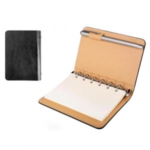 txuzong Carnet de Poche A7 - Mini Classeur 6 Anneaux avec Papier Rechargeable - Cahier à Pages Blanches Mobiles - Bloc Notes Portable Compact - Idéal Journal, Croquis & Notes (Format 10.5x15cm) (xianyongdafushi, neuf)