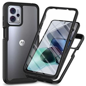 XINYEXIN Coque pour Motorola Moto G23 / Moto G13, Coque Antichoc &agrave; 360 Degr&eacute;s avec Protecteur D'&eacute;cran Int&eacute;gr&eacute;, [Full Body Protection Case] Int&eacute;grale &Eacute;tui Housse Transparent - Le Noir (Xinyexin, neuf)