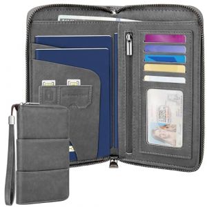 Faneam Porte-Passeport avec Protection RFID, Portefeuille de Voyage Grande Capacit&eacute; en Cuir PU, Portefeuille Passeport Familial, Anti-vol Organisateur de Voyage pour Passeport, Cartes, Billets (Faneam, neuf)