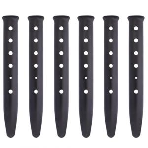 Azarxis Sardines Camping 31 cm Piquets de Tente en Alliage d'Aluminium Piquet de Sable Fixation 6 Pièces pour Randonnée Auvent Bâche (Noir) (Azarxis (FR), neuf)